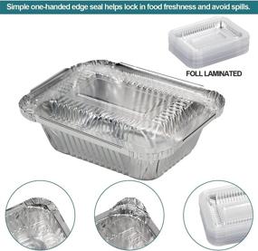 img 1 attached to 🥡 Convenient 50 Pack 0.5 lb Disposable Takeout Pans with Clear Plastic Lids - Perfect for Catering, Meal Prep, BBQ and Potluck Events!