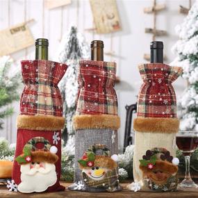 img 3 attached to 🍷 6 Pack Vintage Snowman Wine Bottle Covers - Perfect Christmas Decorations & Party Accessories!