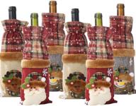 🍷 6 pack vintage snowman wine bottle covers - perfect christmas decorations & party accessories! logo