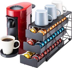 img 4 attached to ☕ Premium Nespresso Vertuo Pod Holder Drawer - 3-Tier Coffee Pod Organizer with 60 Pods Capacity