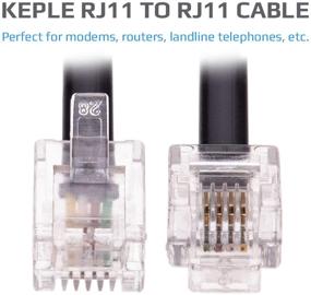 img 1 attached to 🔌 10фт RJ11 кабель ADSL удлинитель - Высокоскоростной интернет Xfinity, мужской кабель для маршрутизатора и модема с разъемом RJ11 - черный