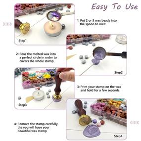 img 1 attached to 💌 Wax Seal Beads Kit - 648 Pieces for Wax Seal Stamp, Bee Wax Stamp, Spoon, Tea Candles - Ideal for Wedding Invitations, Wine Packages, Gift Wrapping