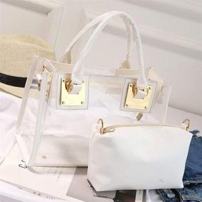 img 2 attached to 👜 Rullar Transparent Satchel: Stylish Top Handle Shoulder Bag for Women - Handbags & Wallets in Satchel Style