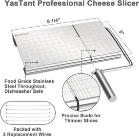 img 3 attached to YasTant Professional Cheese Slicer: Luxury Size Stainless Steel Cutter Board for Block Cheese - Heavy Duty Wire Cutter - Perfect for Soft & Semi Hard Cheese (Black)