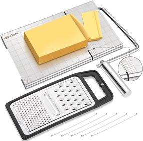 img 4 attached to YasTant Professional Cheese Slicer: Luxury Size Stainless Steel Cutter Board for Block Cheese - Heavy Duty Wire Cutter - Perfect for Soft & Semi Hard Cheese (Black)