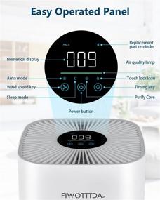 img 1 attached to 🏠 FIWOTTTDA Large Room Air Purifier, 1540 ft² Coverage, 5-in-1 H13 True HEPA Filter, Reduces 99.97% Pet Hair, Smoke and Odor, 5 Wind Speeds with Air Quality Monitor, Ultra-Quiet 25dB, Ideal for Bedroom and Office