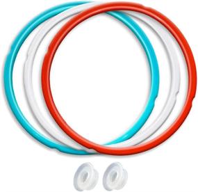 img 4 attached to 🔵 3-Pack Silicone Sealing Rings - Savory Sky Blue, Sweet Cherry Red, and Common Transparent White - Ideal for 5qt/6qt