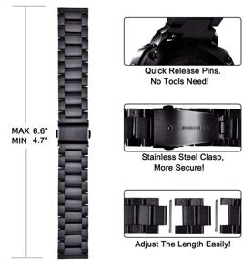 img 1 attached to Металлический ремешок V-MORO совместимый с Galaxy Watch 3 45 мм/bands Gear S3 Band Solid Stainless Steel Замена для Samsung Galaxy Watch 3 45 мм/Gear S3/Galaxy Watch 46 мм(2019) Space Gray.