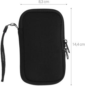 img 1 attached to 📱 kwmobile Neoprene Phone Pouch Size L - 6.5" - Universal Cell Sleeve Mobile Bag with Zipper and Wrist Strap - Sleek Black Design
