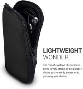 img 3 attached to 📱 kwmobile Neoprene Phone Pouch Size L - 6.5" - Universal Cell Sleeve Mobile Bag with Zipper and Wrist Strap - Sleek Black Design