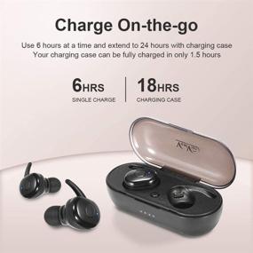 img 3 attached to 🎧 WXM Wireless Earbuds with Bluetooth 5.0 | Deep Bass Stereo | 24 Hrs Playtime | One Button Control | IPX5 Waterproof | Sports Earbuds with Mic | Drop-Safe Fit Design | Ideal for Workout Fitness