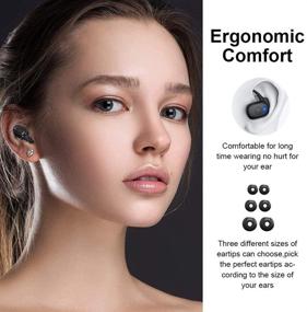 img 1 attached to 🎧 WXM Wireless Earbuds with Bluetooth 5.0 | Deep Bass Stereo | 24 Hrs Playtime | One Button Control | IPX5 Waterproof | Sports Earbuds with Mic | Drop-Safe Fit Design | Ideal for Workout Fitness