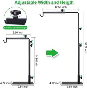 img 1 attached to 🐍 Reptile Tank Lamp Stand | Black Metal Bracket Floor Light Holder Support | Aquarium & Terrarium Light Mount | Snake, Turtle, & Chameleon Tank Decor Accessories (Size L, 12.59" x 36.22")