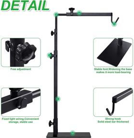 img 2 attached to 🐍 Reptile Tank Lamp Stand | Black Metal Bracket Floor Light Holder Support | Aquarium & Terrarium Light Mount | Snake, Turtle, & Chameleon Tank Decor Accessories (Size L, 12.59" x 36.22")