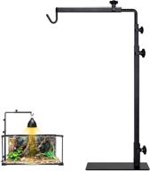 🐍 reptile tank lamp stand | black metal bracket floor light holder support | aquarium & terrarium light mount | snake, turtle, & chameleon tank decor accessories (size l, 12.59" x 36.22") logo