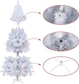 img 3 attached to 🎄 TOPVITA 6ft Artificial Christmas Tree: Sturdy Metal Stand for Easy Indoor and Outdoor Holiday Decoration, White