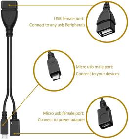 img 3 attached to 🔌 Кабель Micro USB Host OTG с Micro USB-питанием для Samsung S7 Edge, S6 Edge, S5, S4 и Nexus 10 9 7 4 Player + все остальные - набор из 2