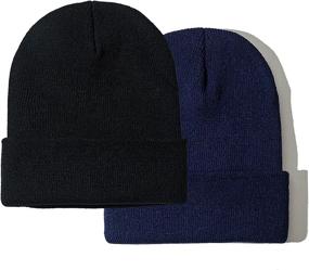 img 4 attached to 🧢 PFFY 2 Packs Unisex Knit Winter Hat Beanies for Men and Women - Stylish Beanie Hats