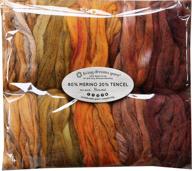 🧶 hand-dyed merino tencel spinning fiber | soft wool roving for hand spinning, felting, blending & weaving | 5oz variegated mini skeins | harvest tones logo