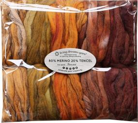 img 4 attached to 🧶 Hand-Dyed Merino Tencel Spinning Fiber | Soft Wool Roving for Hand Spinning, Felting, Blending & Weaving | 5oz Variegated Mini Skeins | Harvest Tones