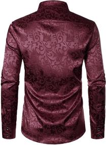 img 2 attached to 👔 Elevate Your Style with ZEROYAA Luxury Jacquard Wedding ZLCL27 Emerald Men's Clothing and Shirts