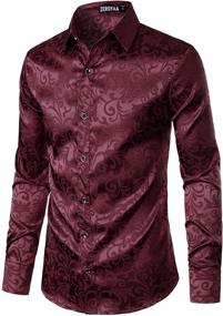 img 3 attached to 👔 Elevate Your Style with ZEROYAA Luxury Jacquard Wedding ZLCL27 Emerald Men's Clothing and Shirts