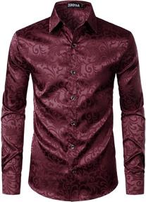 img 4 attached to 👔 Elevate Your Style with ZEROYAA Luxury Jacquard Wedding ZLCL27 Emerald Men's Clothing and Shirts