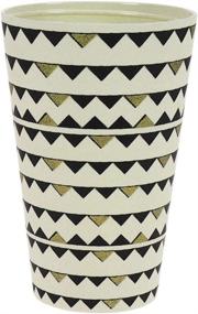 img 2 attached to Ebos Lucky Charm Coffee-to-Go Mug Bamboo: Ecologically-Friendly & Stylish (Gardenparty Black and Gold), Now with Screw Cap & Grip Ring