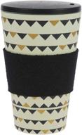 ebos lucky charm coffee-to-go mug bamboo: ecologically-friendly & stylish (gardenparty black and gold), now with screw cap & grip ring логотип