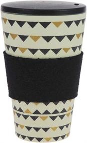 img 4 attached to Ebos Lucky Charm Coffee-to-Go Mug Bamboo: Ecologically-Friendly & Stylish (Gardenparty Black and Gold), Now with Screw Cap & Grip Ring