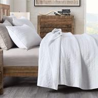 🛏️ king size white quilt set - classic geometric spots stitched pattern, pre-washed microfiber for a chic rustic look - ultra soft lightweight bedspread for all season, 3 pieces logo