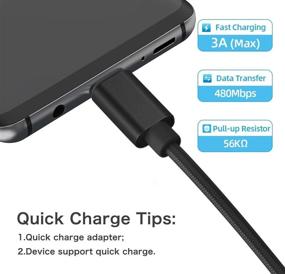 img 2 attached to Short USB C Cable [10 inch 5 Pack]: Fast Charging Nylon Braided Charger for Galaxy S10+, S9, S8 Plus, Note 9, 8, LG G6, G7, V35, Pixel 2 XL - Black