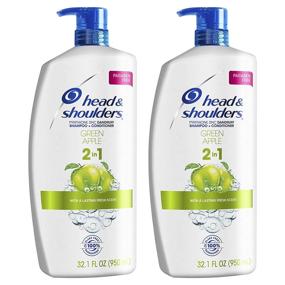 img 4 attached to 🍏 Green Apple Head and Shoulders 2 in 1 Shampoo and Conditioner, Scalp Care and Anti-Dandruff Treatment, 32.1 fl oz Twin Pack