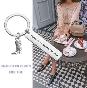 img 2 attached to 👢 PLITI Cowboy Cowgirl Boots Keychain | Western Style Love Boots Keychains for Couples | boyfriend Gift, His and Hers Keychains for Western Enthusiasts