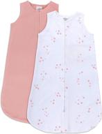 ely's & co. baby wearable blanket │sleep bag 2-pack set - 100% interlock knit cotton for baby girl (6-12 months) - dusty rose stars & solid dusty rose: premium comfort and style logo
