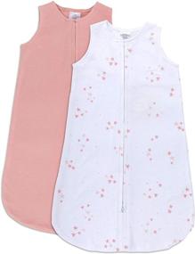 img 4 attached to Ely's & Co. Baby Wearable Blanket │Sleep Bag 2-Pack Set - 100% Interlock Knit Cotton for Baby Girl (6-12 Months) - Dusty Rose Stars & Solid Dusty Rose: Premium Comfort and Style