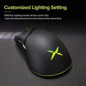 img 3 attached to 🖱️ DELUX M800DB 70G(2.47oz) 2.4G Wireless Ergonomic Gaming Mouse, Long-lasting Battery Life up to 30 Hours, with PAW3325 10000DPI, Thin and Durable Weave Cable, 6 Customizable Buttons and RGB Lighting (Black)