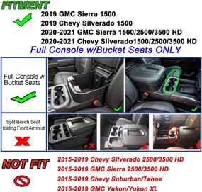 img 2 attached to JKCOVER Органайзер для центральной консоли, совместимый с (2019-2021) Chevy Silverado 1500/GMC Sierra 1500 и 2020-2021 Silverado/Sierra 2500/3500 HD - Дополнительные аксессуары для полной консоли с сиденьями-ведро ТОЛЬКО, синий.