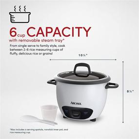 img 1 attached to 🍚 Aroma Housewares 6-Cup Pot-Style Rice Cooker (ARC-743G) - White: Cook Perfect Rice Every Time!