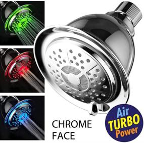 img 3 attached to 🚿 PowerSpa All Chrome 4-Setting LED Shower Head with Air Jet LED Turbo Pressure-Boost Nozzle Technology; 7 Colors of LED Lights Cycling Automatically
