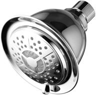 🚿 powerspa all chrome 4-setting led shower head with air jet led turbo pressure-boost nozzle technology; 7 colors of led lights cycling automatically logo