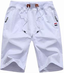 img 1 attached to 👦 Stylish Big Boy's Casual Shorts: Summer Cotton Classic Fit with Elastic Waist & Zipper Pockets