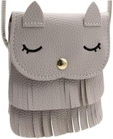 img 4 attached to 🐱 Adorable Kitty Tassel Shoulder Bag: Compact Coin Purse Crossbody Mini Satchel for Girls (5.1x5.9in)