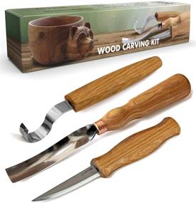 img 4 attached to 🔪 BeaverCraft S14 Wood Carving Tools Kit - Wood Carving Set with Hook Knife, Spoon Carving Tools, Bowl Kuksa Scoop Cup Carving Tools, Wood Gouges - Spoon Carving Kit