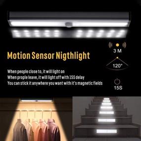 img 3 attached to 🔦 30 LED Dimmable Motion Sensor Closet Lights: Wireless and Rechargeable, Perfect for Cupboards, Wardrobes, and Kitchens (3 Pack)