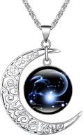 🌙 stylish moonglow 12 constellation necklace for women: astrology galaxy pendant fashion jewelry and gifts for teen girls logo