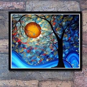 img 3 attached to 🖼️ eGoodn 5D Diamond Painting Full Drill Kit - Round Beads - Paint by Number Art Craft Wall Decor - Van Gogh's Dream Tree - Canvas 19.7" x 15.8" - No Frame Included