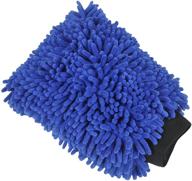 🧤 detailer's preference double-sided premium chenille microfiber wash mitt - ultimate car washing and detailing tool - absorbent, scratch-free, and lint-free - blue logo