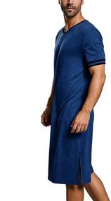 img 2 attached to 🌙 Enjoybuy Men's Sleepshirt Nightgown Sleepwear Nightwear for Sleep & Lounge