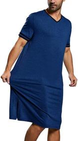 img 3 attached to 🌙 Enjoybuy Men's Sleepshirt Nightgown Sleepwear Nightwear for Sleep & Lounge